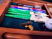 NOS Smith Wesson Gold Automatic Pistol Hat Lapel Pin