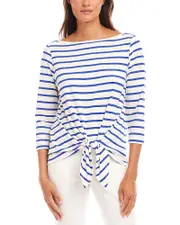 Karen Kane Striped Tie Front Top