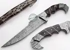 13.25" Custom Hand Made Beautiful Damascus Steel Bowie Knife (2086-1)