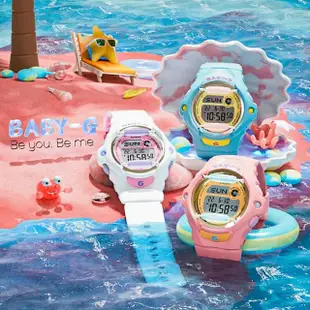 【CASIO 卡西歐】BABY-G 活力多彩 夏日海灘 200米防水 休閒數位-湖水綠(BG-169PB-2)