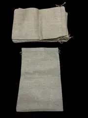 New Lot of 8 Wedding Hessian Burlap Jute Favour Gift Bags Drawstring Pouch 11x8"