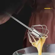 JY Stainless Steel Egg Whisk Semi Automatic Egg Beater Hand Push Rotating Whisk