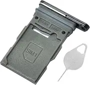 Galaxy S22 Ultra SIM Card Tray Single Replacement S22 Ultra Sim Tray Holder for Samsung Galaxy S22 Ultra 6.8" SM-S908U S908U1 Card Tray with Needle Repair Part Single Sim US Version (Phantom Black)