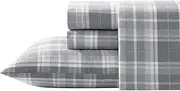 Laura Ashley Mulholland Plaid Sheet Set, King, Grey