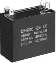 Ac Ceiling Fan Capacitors - Bimetallic Insert Polypropylene Film - 47x23x41mm - Cbb61 8uf 450v