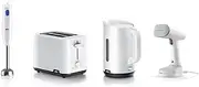 Braun Rise and Shine Pack, Small Kitchen Appliances Bundle with BreakFast 1 Kettle WK1100WH, BreakFast 1 Toaster HT1010WH, MultiQuick 1 Hand Blender MQ10001M, QuickStyle 5 Garment Steamer GS5011PU