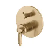 Fienza Eleanor Mordern Vintage Urban Brass Solid Brass Round Wall Diverter Mixer