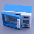 Blue Microwave Oven with Light Sound Kids Children Toy Mini Kitchen Appliance Em