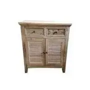 MF Recycled Elm Timber Rustic Louvre 2 Drawer & 2 Door Cabinet