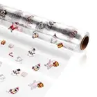 Santa Claus Pattern Cellophane Wrap 3 Mil Bags Gift Basket Clear Roll Protect...