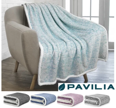 Sherpa Flannel Fleece Reversible Blanket Plush Soft Throw for Bed Couch Sofa