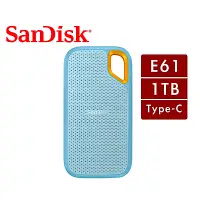 在飛比找Yahoo奇摩購物中心優惠-SanDisk E61 1TB 2.5吋行動固態硬碟 (天藍