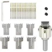 30 PCS Ring Drill Bit Set, 16-21 mm Blades Wood Ring Drill Bit Wooden Ring Maker Steel Wood Bead Drill Bit SilverGold