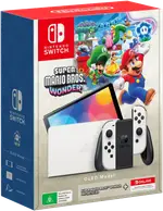 Nintendo Switch OLED White Super Mario Bros. Wonder + NSO 12 Month Bundle