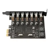 7-Port PCI-E Express To USB 3.0 Expansion Card Adapter External Controller Hub