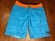Quicksilver Men’s Board Sample Shorts Size 32 Beach Surf Swim Blue/Orange