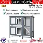 i.Pet Rabbit Hutch Large Chicken Coop Wooden Bunny Guinea Pig House Run Pet Cage