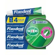 Fixodent Plus Scope Secure Denture Adhesive 2.0oz (Pack of 4) eComm