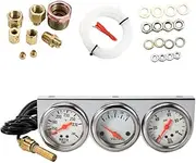 Triple Gauge Kit Oil Volt Water Gauge 3 in 1 Car Meter Auto Gauge Temp Gauge Temperature Oil Pressure Gauge Sensor US(Three in one)