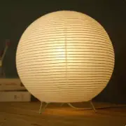 Round LED Japanese Style Lantern Rice Paper Desk Lamp Night Light Home Decor