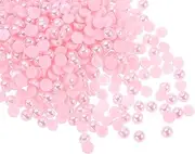 [sourcing map] 3000pcs ABS Half Pearl Beads, 4mm Resin Flat Back Pearls Shiny Imitation Pearl Bead for DIY Crafts Making Shoes Wedding Christmas Photo Frames, Colorful Light Pink