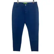 Free People x Sandrine Rose Blue Button Fly Twill Pant 24 New