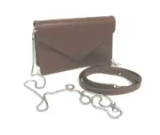 Planet Earth Fiber Brown Leather Cross Body Shoulder Bag Needlepoint Canvas