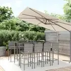 Outdoor Bar Set Outdoor Furniture Dining Table and Stools Poly Rattan vidaXL