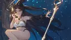 Anime long hair staff stars brunette ishtar fate series Playmat Game Mat Desk