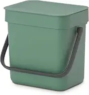 Brabantia Waste Bin Sort and Go 3 Litre Capacity, Fir Green