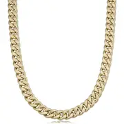 14k Yellow Gold Miami Cuban Curb Hollow Link Mens Necklace, 22"