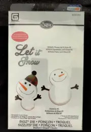 Cutting Die Set Basic Grey Sizzix Snowmen And Let It Snow Phrase Christmas