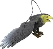 STOBAZA Owl Decoy, Lifelike Flying Hawk Decoy with Hanging Strings, Eagle Shaped Bird Deterrent, Fake Scarer, Cat Bird for Garden Decoration