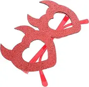 [MOBUTOFU] Valentine's Day Devil Glasses Rhinestone Devil Horns Orange Sunglasses Horns Headband Devil Sunglasses Valentine Heart Glasses Angel Devil Costume for Women Devil Horns Men Cupid