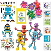 120 Pc Robot Birthday Party Favors for Kids Pack (Great for Goodie Bags For Kids Birthday, Return Gifts For Kids Birthday, Boys Party Favors, Robot Party Supplies & Robot Stocking Stuffers)