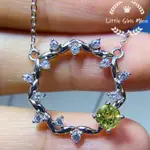 天然石-輕珠寶-春天盛宴系列-橄欖石頸鍊(純銀)