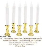 Winter Lane 10" LED Flameless Candle 6 pack