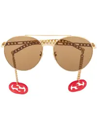 在飛比找Farfetch優惠-GG round frame charms sunglass