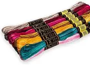 UMC STAG Pack of 12 Premium Embroidery Thread | 100% Egyptian Cotton Premium Skeins | Cross Stitch Embroidery Floss | Oeko TEX Certified Stranded Cotton | Ideal for Arts & Crafts (Variegated)