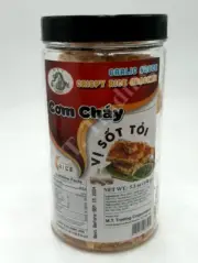 MTT Crispy Rice Cracker - Garlic Flavor - Dried Squid- Com chay Tron Muc xe