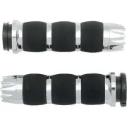 RC Components Air Cushion Chrome Excalibur Grips for Harley Touring Models 08-15