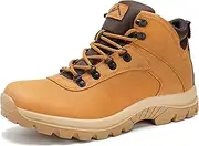 [CC-Los] Mens Waterproof Hiking Boots Outdoor Work Boots Medium Size 6.5-13, Wheat, 44/44.5 EU Larga
