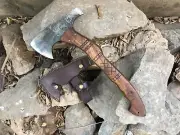 Handmade Carbon Steel Tomahawk Axe For Camping Hunting Hiking & Outdoor