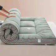 Japanese Futon Mattress, Roll Up Quilted Futon Mattress Ultra Soft Bed Mattress Sleeping Mat Portable Mattress, Foldable Floor Mattress(Green,150cm*200cm)