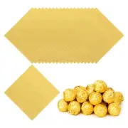 Foil Candy Wrappers 5x5 Inch, 100 Pcs Gold Fine Grid Paper for DIY Chocolate