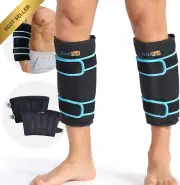 Shin Splint Ice Packs, Reusable Gel Wrap for Leg & Muscle Discomfort (Pack of 2)