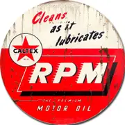 RPM Caltex Round Tin Sign 30cm
