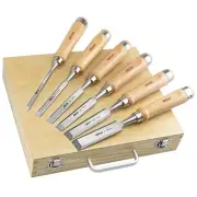 8 Pieces Premium Wood Chisel Set with Wooden Case,6 Pieces Wood Chisel with 2...
