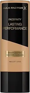Max Factor Lasting Performance Liquid Foundation, 103 Soft Sand, Full Coverage, Flawless and Radiant Finish, Lightweight Formula, Smudge Resistant, Non Pore-Clogging, Fragrance Free, 35ml