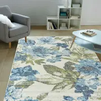 在飛比找momo購物網優惠-【Ambience】比利時Blossom現代地毯-藍卉(13